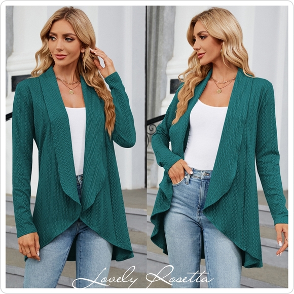 Burgundy Lightweight Open Front Cardigan - Picture 5 of 11